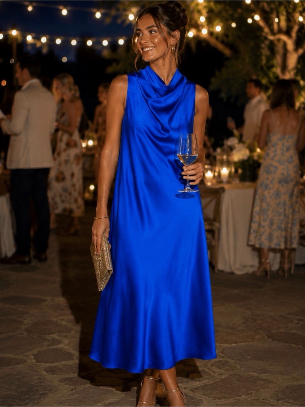 Antonio Melani Royal Blue Satin Dress